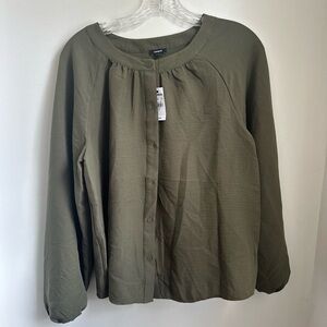 Express Olive Button Down Shirt